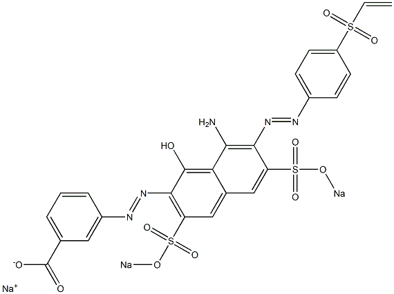 m-[8-Amino-1-hydroxy-7-[p-(vinylsulfonyl)phenylazo]-3,6-di(sodiooxysulfonyl)-2-naphtylazo]benzoic acid sodium salt 结构式