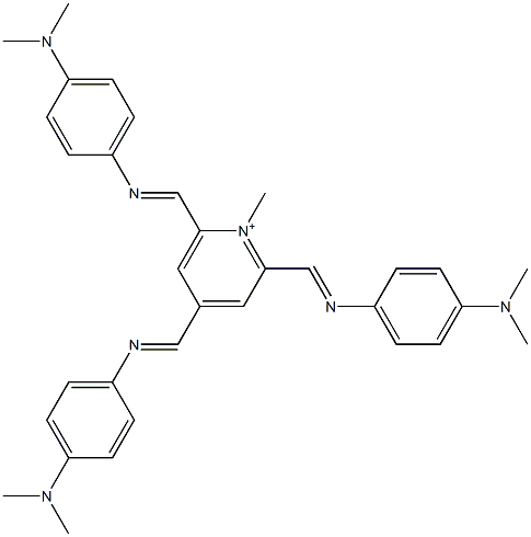 2,4,6-Tris[[4-(dimethylamino)phenyl]iminomethyl]-1-methylpyridinium 结构式