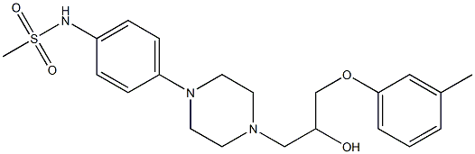 1-[4-[4-(Methylsulfonylamino)phenyl]-1-piperazinyl]-3-(3-methylphenoxy)-2-propanol 结构式