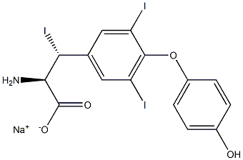 (2R,3R)-2-Amino-3-[4-(4-hydroxyphenoxy)-3,5-diiodophenyl]-3-iodopropanoic acid sodium salt 结构式