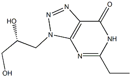 5-Ethyl-3,6-dihydro-3-[(R)-2,3-dihydroxypropyl]-7H-1,2,3-triazolo[4,5-d]pyrimidin-7-one 结构式