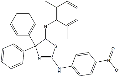 2-(4-Nitrophenylamino)-5-(2,6-dimethylphenylimino)-4,4-diphenyl-2-thiazoline 结构式