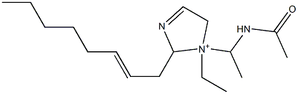 1-[1-(Acetylamino)ethyl]-1-ethyl-2-(2-octenyl)-3-imidazoline-1-ium 结构式