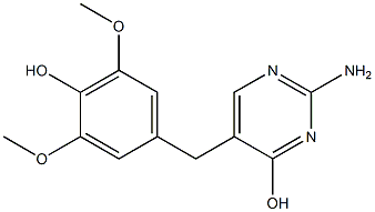 5-(3,5-Dimethoxy-4-hydroxybenzyl)-2-aminopyrimidin-4-ol 结构式