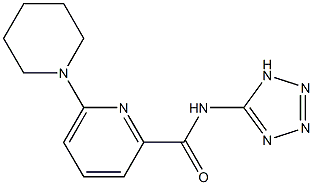 6-(1-Piperidinyl)-N-(1H-tetrazol-5-yl)pyridine-2-carboxamide 结构式
