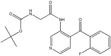 4-(2-Fluorobenzoyl)-3-[[[[(tert-butyloxy)carbonyl]amino]acetyl]amino]pyridine 结构式
