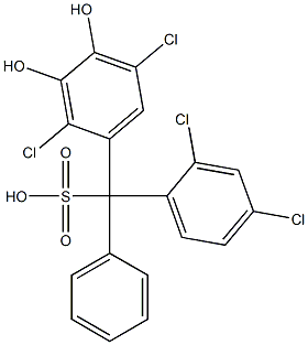 (2,4-Dichlorophenyl)(2,5-dichloro-3,4-dihydroxyphenyl)phenylmethanesulfonic acid 结构式