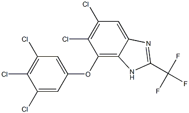 5,6-Dichloro-7-(3,4,5-trichlorophenoxy)-2-trifluoromethyl-1H-benzimidazole 结构式