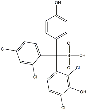 (2,4-Dichlorophenyl)(2,4-dichloro-3-hydroxyphenyl)(4-hydroxyphenyl)methanesulfonic acid 结构式