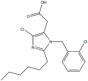 4-Chloro-2-hexyl-1-(2-chloro-benzyl)-1H-imidazole-5-acetic acid 结构式