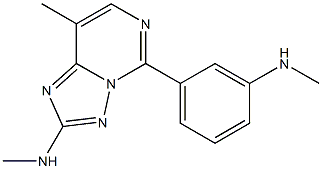 2-Methylamino-5-[3-methylaminophenyl]-8-methyl[1,2,4]triazolo[1,5-c]pyrimidine 结构式