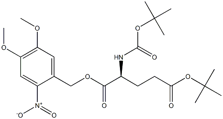 N-(tert-Butoxycarbonyl)glutamic acid 1-[(4,5-dimethoxy-2-nitrophenyl)methyl]5-tert-butyl ester 结构式