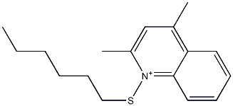 1-Hexylthio-2,4-dimethylquinolinium 结构式