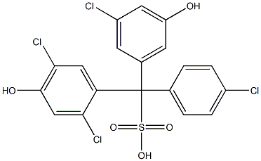 (4-Chlorophenyl)(3-chloro-5-hydroxyphenyl)(2,5-dichloro-4-hydroxyphenyl)methanesulfonic acid 结构式