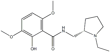 2-Hydroxy-3,6-dimethoxy-N-[[(2S)-1-ethylpyrrolidin-2-yl]methyl]benzamide 结构式
