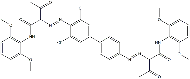 4,4'-Bis[[1-(2,6-dimethoxyphenylamino)-1,3-dioxobutan-2-yl]azo]-3,5-dichloro-1,1'-biphenyl 结构式