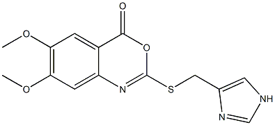 2-(1H-Imidazol-4-ylmethylthio)-6-methoxy-7-methoxy-4H-3,1-benzoxazin-4-one 结构式
