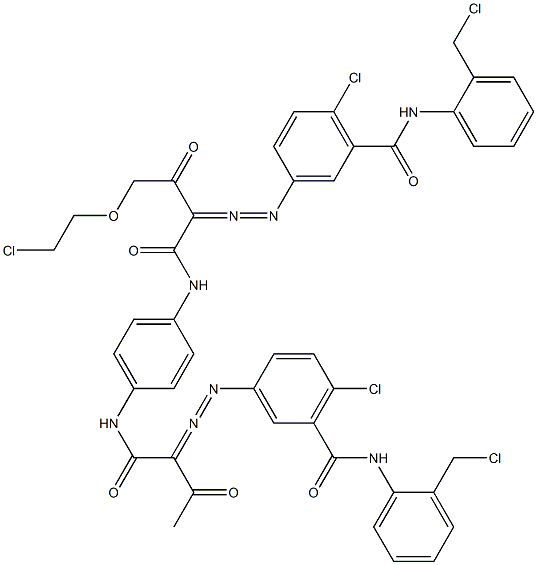 3,3'-[2-[(2-Chloroethyl)oxy]-1,4-phenylenebis[iminocarbonyl(acetylmethylene)azo]]bis[N-[2-(chloromethyl)phenyl]-6-chlorobenzamide] 结构式