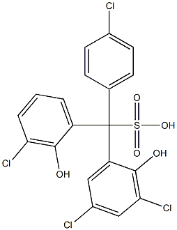 (4-Chlorophenyl)(3-chloro-2-hydroxyphenyl)(3,5-dichloro-2-hydroxyphenyl)methanesulfonic acid 结构式