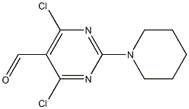 4,6-Dichloro-2-piperidinopyrimidine-5-carbaldehyde 结构式