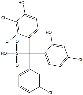 (3-Chlorophenyl)(4-chloro-2-hydroxyphenyl)(2,3-dichloro-4-hydroxyphenyl)methanesulfonic acid 结构式