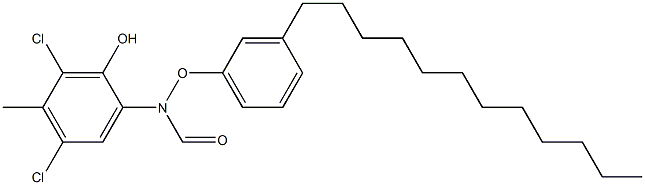 2-(3-Dodecylphenoxyformylamino)-4,6-dichloro-5-methylphenol 结构式
