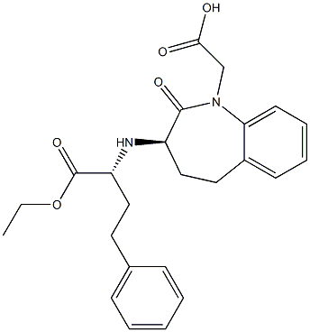 (2R)-4-Phenyl-2-[[[(3R)-2,3,4,5-tetrahydro-2-oxo-1-(hydroxycarbonylmethyl)-1H-1-benzazepin]-3-yl]amino]butyric acid ethyl ester 结构式