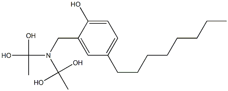 2-[Bis(1,1-dihydroxyethyl)aminomethyl]-4-octylphenol 结构式