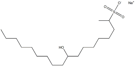 9-Hydroxyoctadecane-2-sulfonic acid sodium salt 结构式