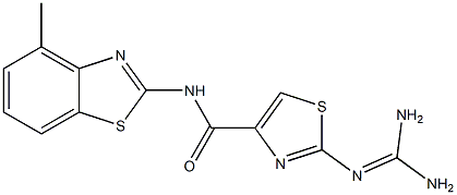 2-(Diaminomethyleneamino)-N-(4-methyl-2-benzothiazolyl)thiazole-4-carboxamide 结构式