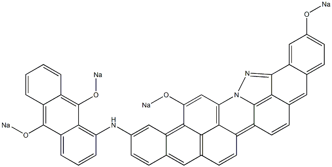 5,10-Di(sodiooxy)-3-[9,10-di(sodiooxy)-1-anthrylamino]anthra[2,1,9-mna]benz[6,7]indazolo[2,3,4-fgh]acridine 结构式
