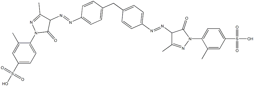 4,4'-[Methylenebis[4,1-phenyleneazo[(4,5-dihydro-3-methyl-5-oxo-1H-pyrazole)-4,1-diyl]]]bis(3-methylbenzenesulfonic acid) 结构式