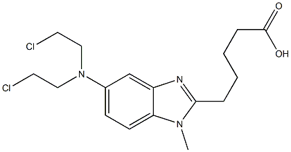 5-[Bis(2-chloroethyl)amino]-1-methyl-1H-benzimidazole-2-pentanoic acid 结构式