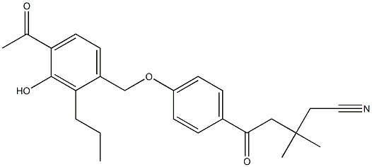 5-[4-(4-Acetyl-3-hydroxy-2-propylbenzyloxy)phenyl]-5-oxo-3,3-dimethylpentanenitrile 结构式