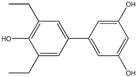 3',5'-Diethyl-1,1'-biphenyl-3,4',5-triol 结构式