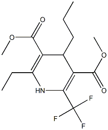 1,4-Dihydro-2-ethyl-4-propyl-6-trifluoromethylpyridine-3,5-dicarboxylic acid dimethyl ester 结构式