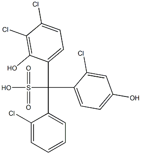 (2-Chlorophenyl)(2-chloro-4-hydroxyphenyl)(3,4-dichloro-2-hydroxyphenyl)methanesulfonic acid 结构式