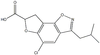 5-Chloro-7,8-dihydro-3-(2-methylpropyl)furo[2,3-g][1,2]benzisoxazole-7-carboxylic acid 结构式