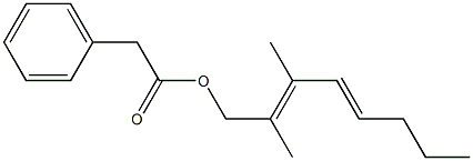 Phenylacetic acid 2,3-dimethyl-2,4-octadienyl ester 结构式