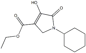 1-Cyclohexyl-2,5-dihydro-4-hydroxy-5-oxo-1H-pyrrole-3-carboxylic acid ethyl ester 结构式