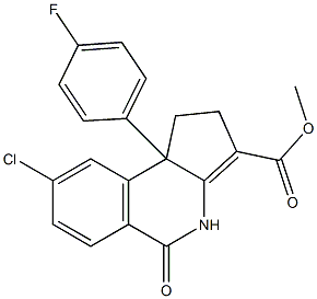 1,4,5,9b-Tetrahydro-8-chloro-9b-(4-fluorophenyl)-5-oxo-2H-cyclopent[c]isoquinoline-3-carboxylic acid methyl ester 结构式