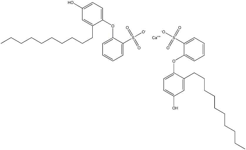 Bis(4'-hydroxy-2'-decyl[oxybisbenzene]-2-sulfonic acid)calcium salt 结构式