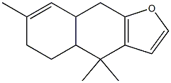 4,4a,5,6,8a,9-Hexahydro-4,4,7-trimethylnaphtho[2,3-b]furan 结构式