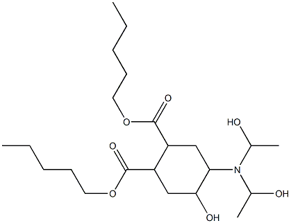 5-Hydroxy-4-[bis(1-hydroxyethyl)amino]-1,2-cyclohexanedicarboxylic acid dipentyl ester 结构式