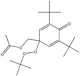 4-(1,1-Dimethylethylperoxy)-2,6-di(1,1-dimethylethyl)-4-acetoxymethyl-2,5-cyclohexadien-1-one 结构式