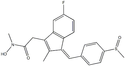 [5-Fluoro-2-methyl-1-[(Z)-4-methylsulfinylbenzylidene]-1H-inden-3-yl]-N-methylacetohydroxamic acid 结构式