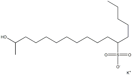 16-Hydroxyheptadecane-6-sulfonic acid potassium salt 结构式