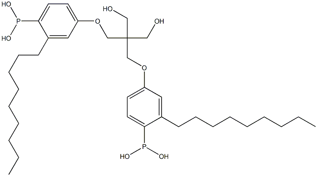 P,P'-[2,2-Bis(3-nonylphenoxymethyl)-1,3-propanediylbis(oxy)]bisphosphonous acid 结构式