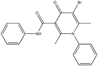 1,4-Dihydro-5-bromo-N,1-diphenyl-4-oxo-2,6-dimethylnicotinamide 结构式