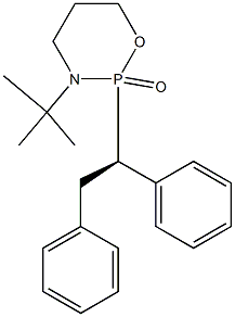 3-tert-Butyl-3,4,5,6-tetrahydro-2-[(R)-1,2-diphenylethyl]-2H-1,3,2-oxazaphosphorin-2-one 结构式